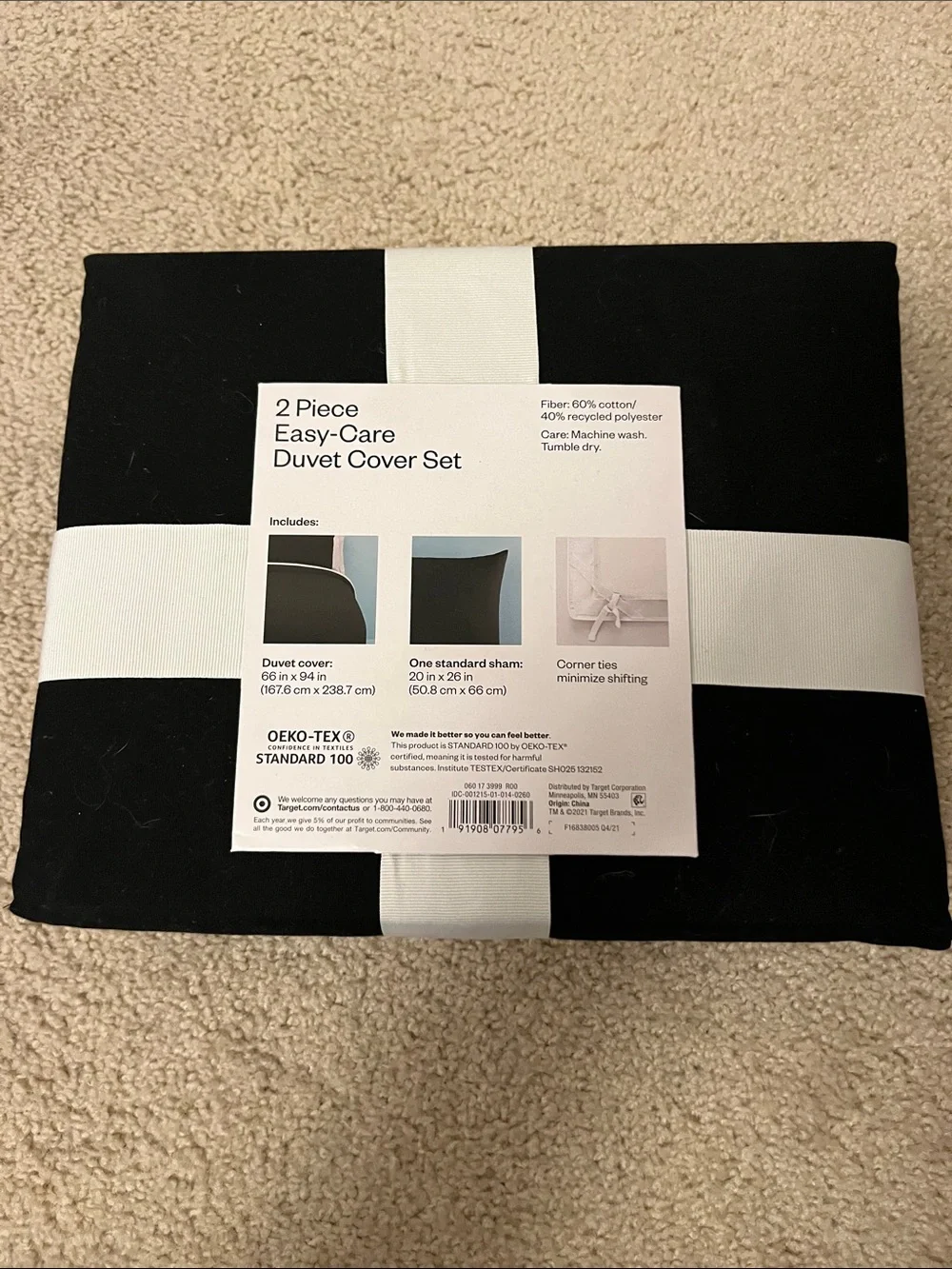 Target Black 2-Piece Easy-Care Duvet Cover Set
